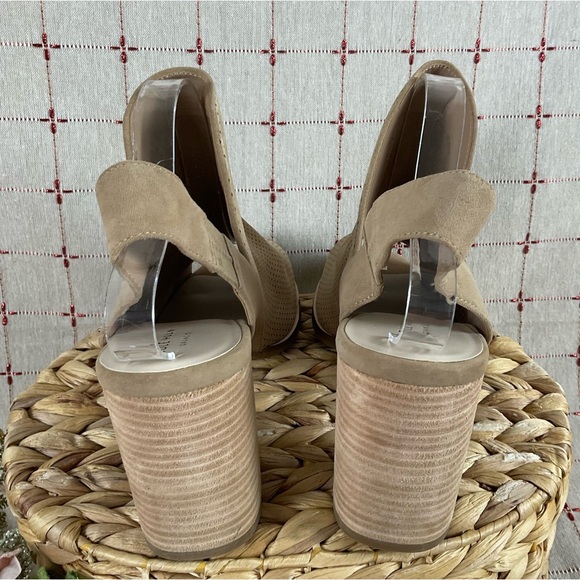 Cole Haan “Callista” Open Toe Sling Suede Bootie Tan Perforated Suede Womens 11 - Picture 4 of 10